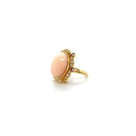 hermes gold ring korallcabochons